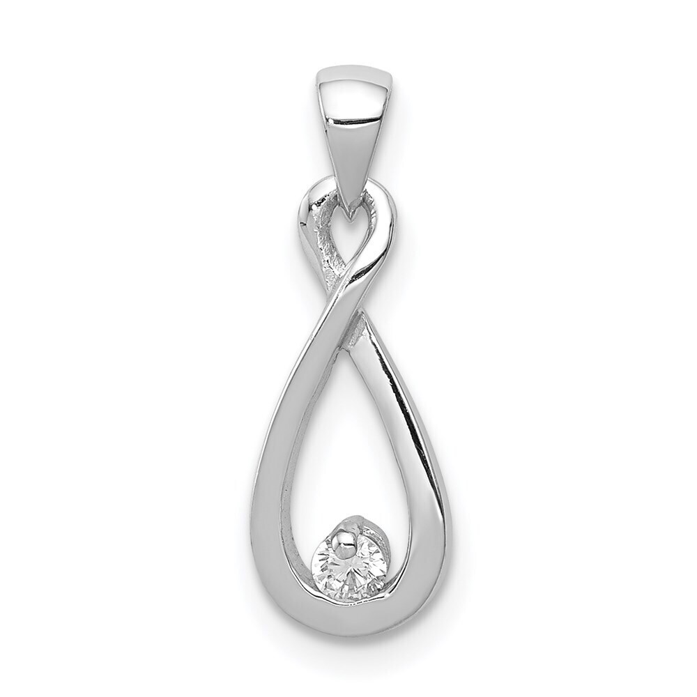 Kazi Luxury Sterling Silver Rhodium-plated w/CZ Pendant